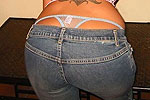 Sheer thong jeans